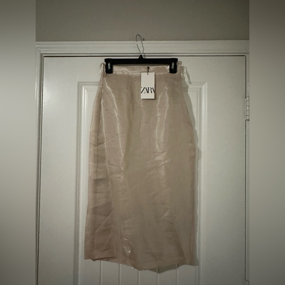 ZARA ORGANZA MIDI SKIRT - Picture 9 of 12